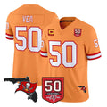 Tuec TB.Buccaneers #50 Vita Vea Player Orange 50th Season Vapor Limited Home Game Stitched Jerseys