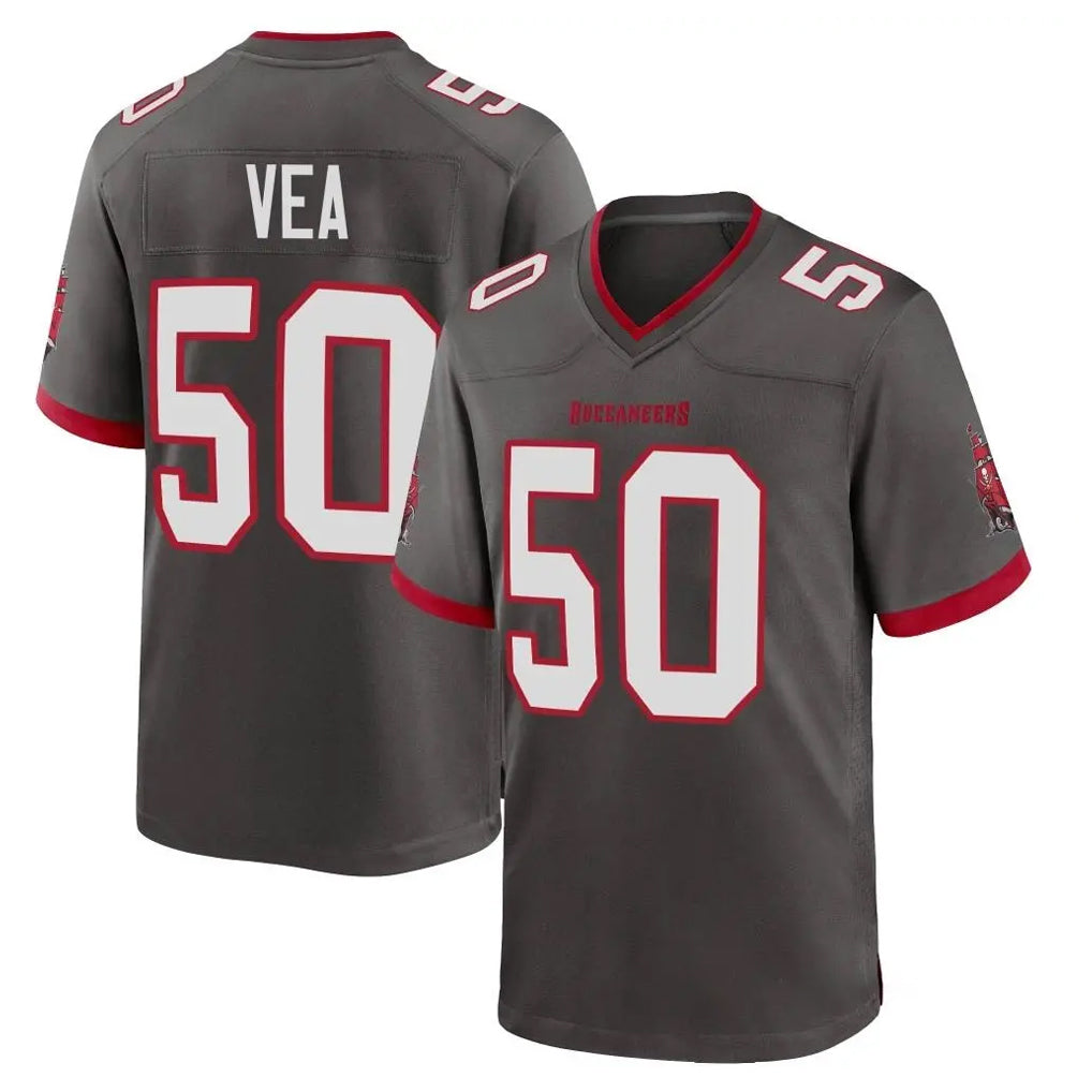 Tuec TB.Buccaneers #50 Vita Vea Player Pewter Alternate Home Game Stitched Jerseys