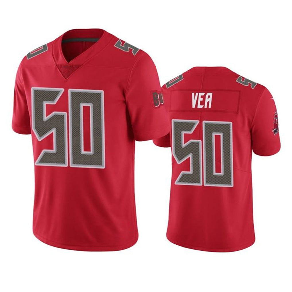 Tuec TB.Buccaneers #50 Vita Vea Player Red Limited Color Rush Home Game Stitched Jerseys