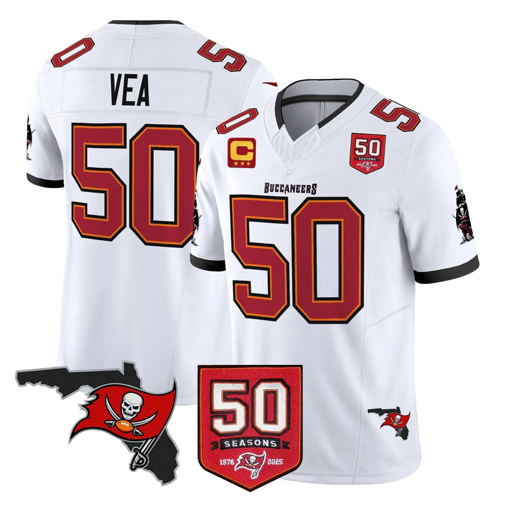 Tuec TB.Buccaneers #50 Vita Vea Player White Limited 2026 Season Vapor F.U.S.E. Home Game Stitched Jerseys