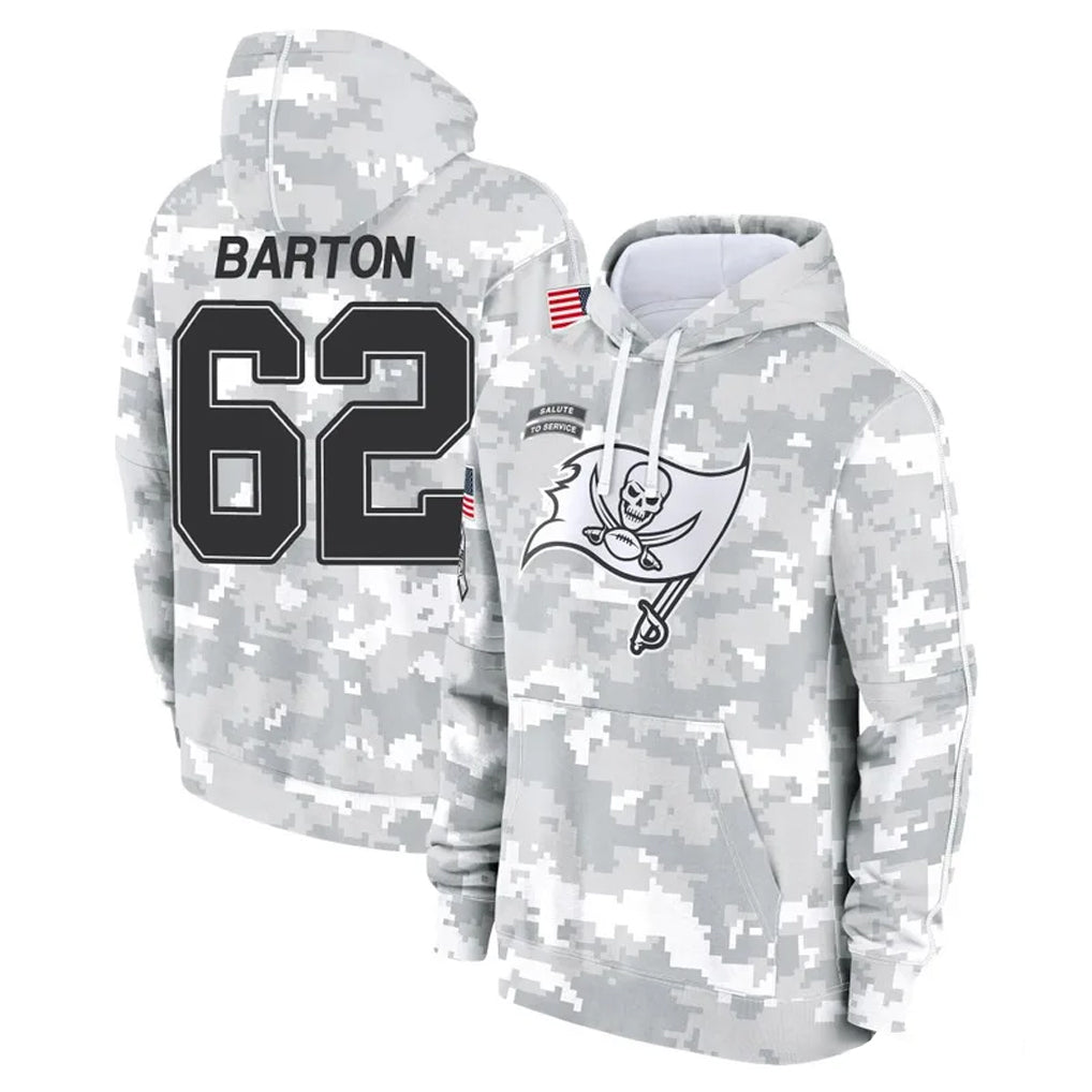 Tuec TB.Buccaneers #62 Graham Barton Player Arctic Camo Limited Salute to Service Pullover Hoodies Game Stitched Jerseys