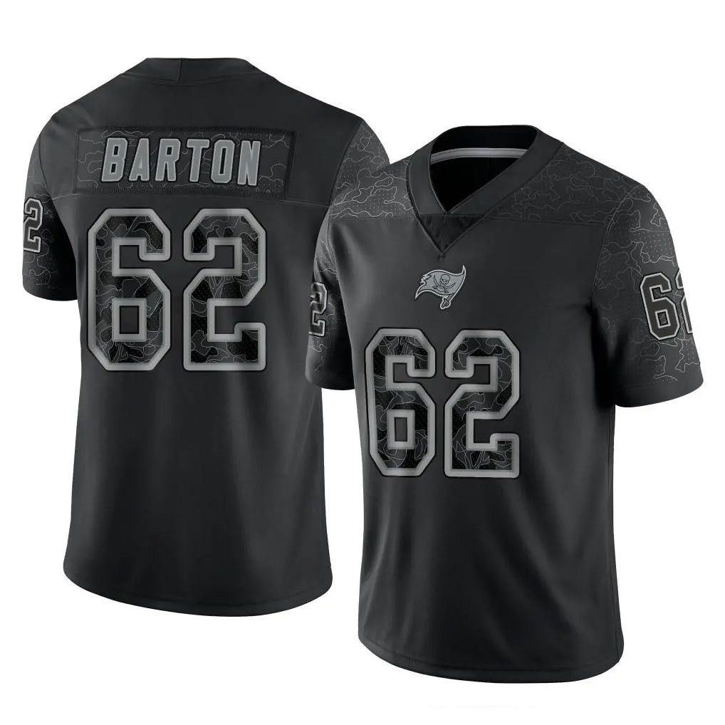 Tuec TB.Buccaneers #62 Graham Barton Player Black Reflective Limited Home Game Stitched Jerseys