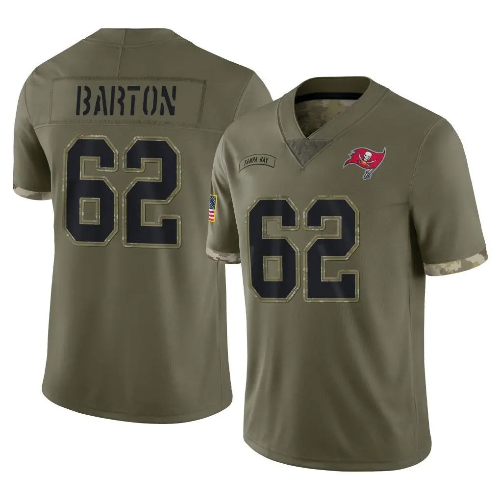 Tuec TB.Buccaneers #62 Graham Barton Player Olive Limited Salute To Service Home Game Stitched Jerseys