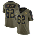 Tuec TB.Buccaneers #62 Graham Barton Player Olive Salute To Service Limited Game Stitched Jerseys