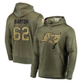 Tuec TB.Buccaneers #62 Graham Barton Player Olive Salute to Service Pullover Hoodie Home Game Stitched Jerseys