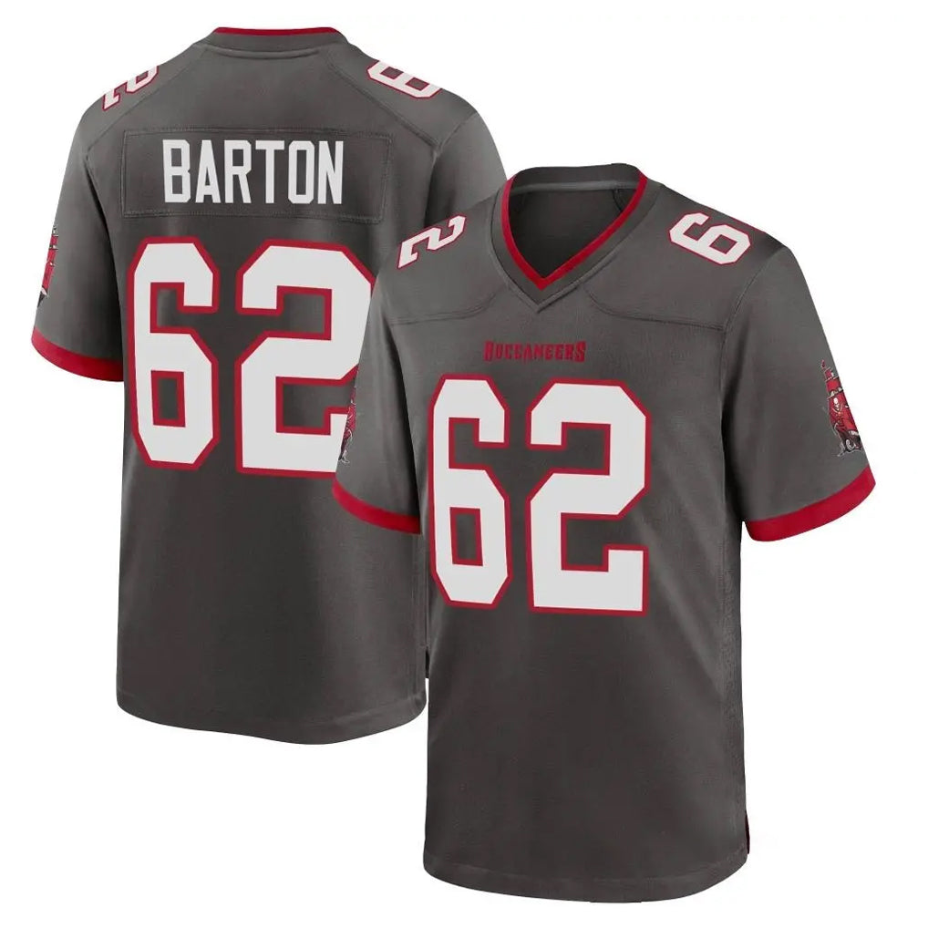 Tuec TB.Buccaneers #62 Graham Barton Player Pewter Alternate Home Game Stitched Jerseys