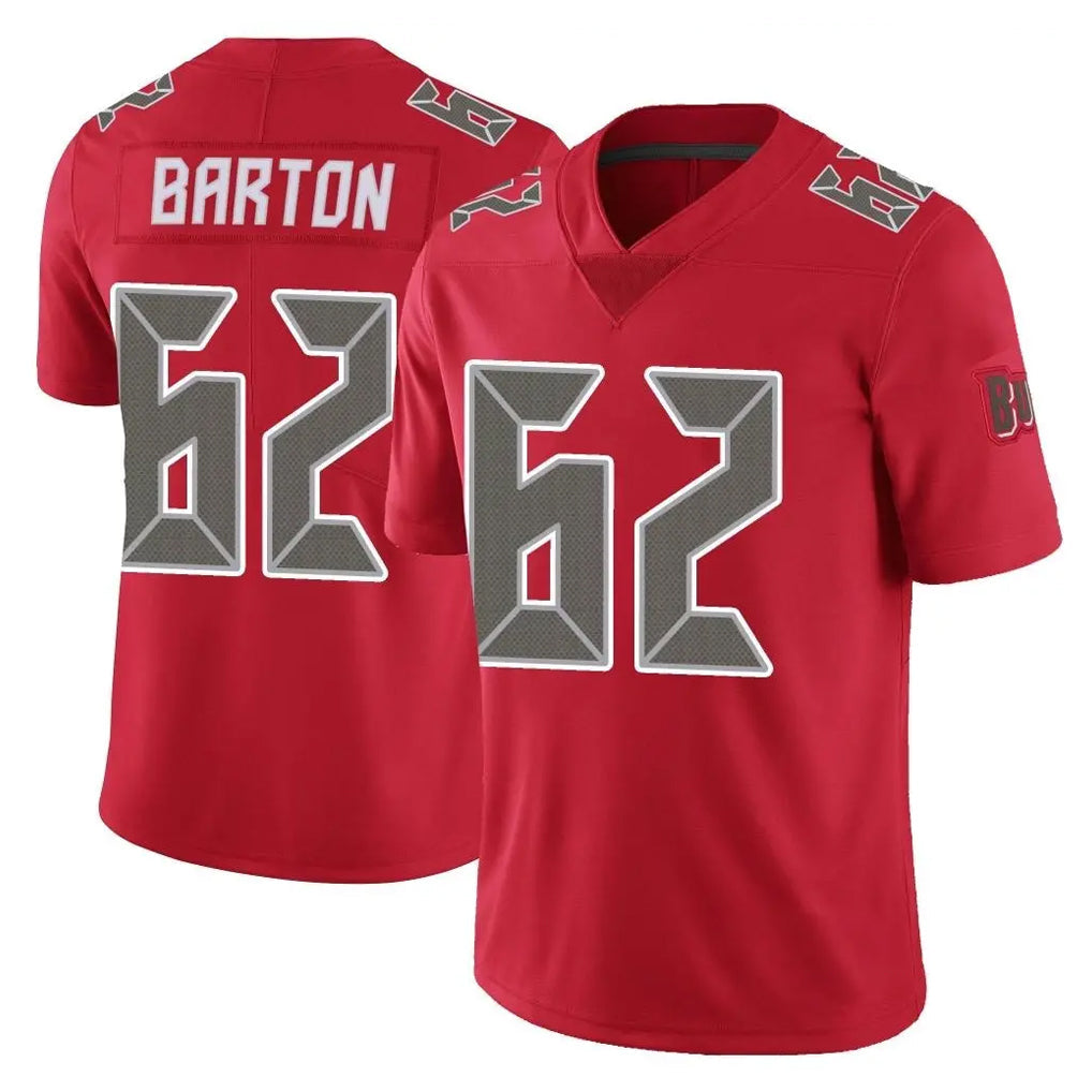 Tuec TB.Buccaneers #62 Graham Barton Player Red Limited Color Rush Home Game Stitched Jerseys