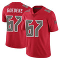 Tuec TB.Buccaneers #67 Luke Goedeke Player Red Limited Color Rush Home Game Stitched Jerseys