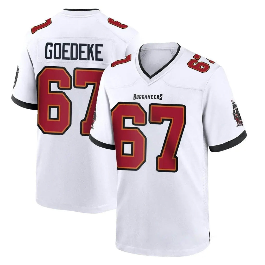 Tuec TB.Buccaneers #67 Luke Goedeke Player White Home Game Stitched Jerseys