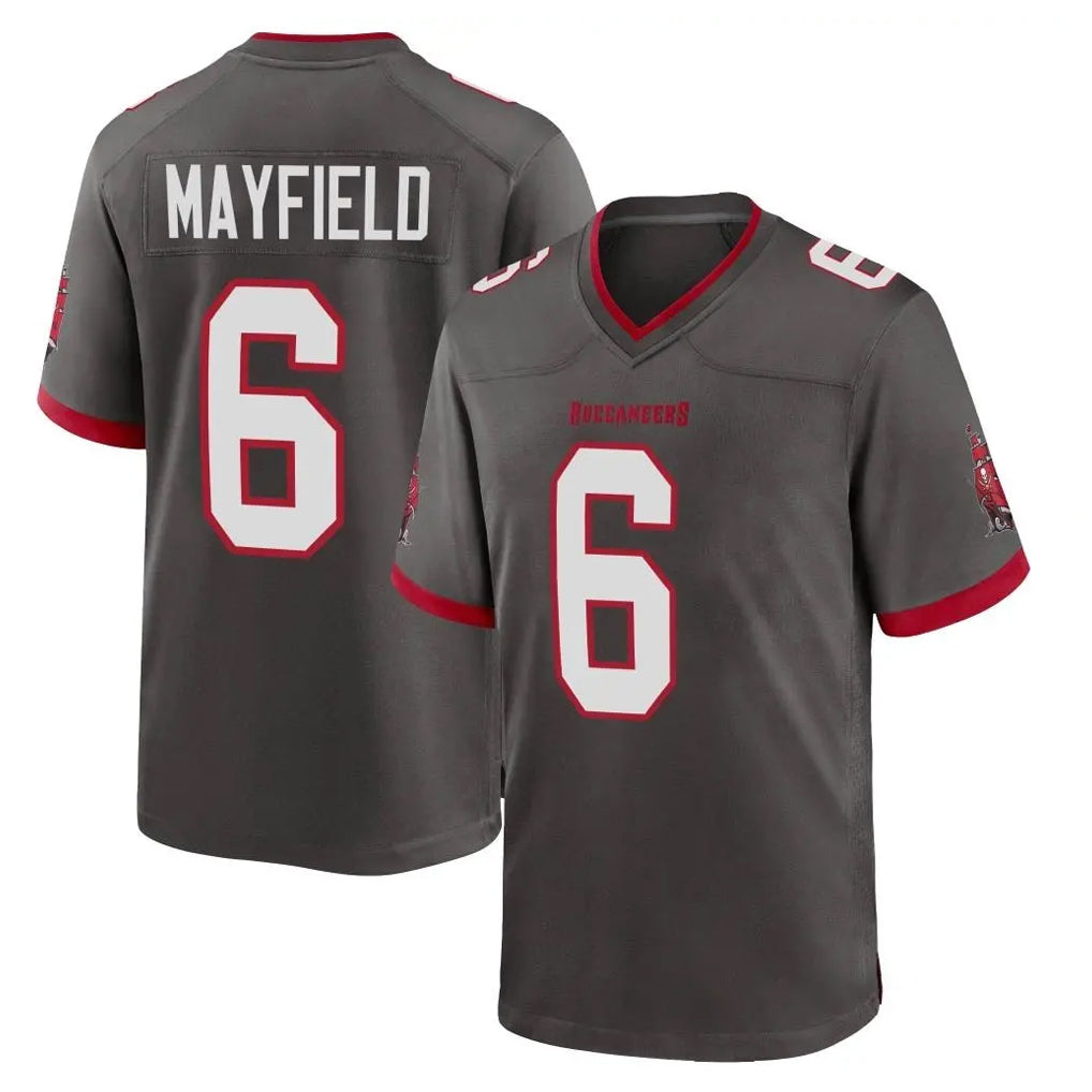 Tuec TB.Buccaneers #6 Baker Mayfield Player Pewter Alternate Home Game Stitched Jerseys