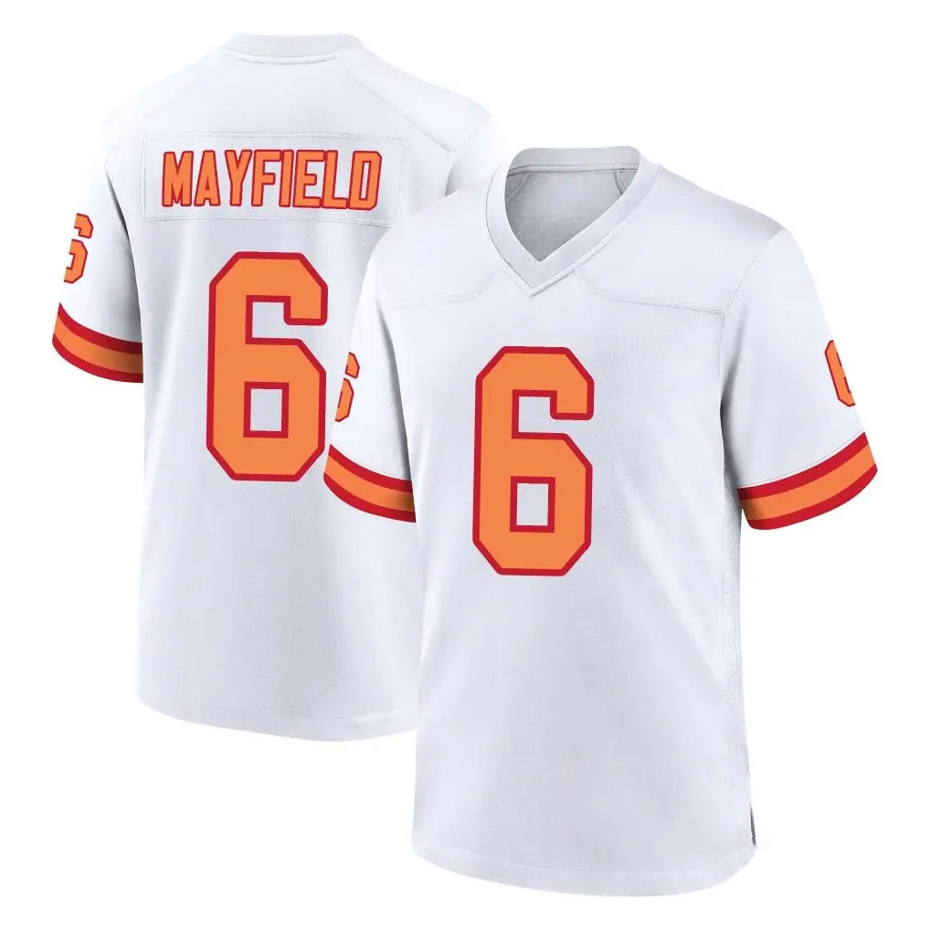 Tuec TB.Buccaneers #6 Baker Mayfield Player White '76 Home Game Stitched Jerseys