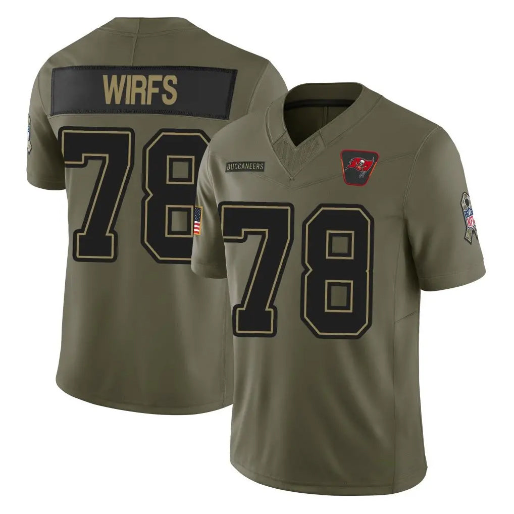 Tuec TB.Buccaneers #78 Tristan Wirfs Player Olive 2025 Salute To Service Limited Home Game Stitched Jerseys