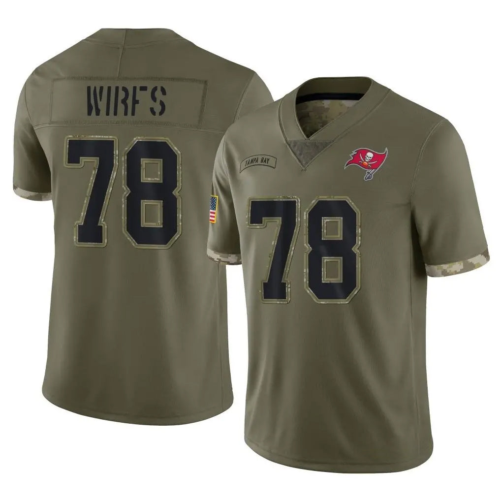 Tuec TB.Buccaneers #78 Tristan Wirfs Player Olive Limited Salute To Service Home Game Stitched Jerseys