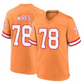 Tuec TB.Buccaneers #78 Tristan Wirfs Player Orange Throwback Home Game Stitched Jerseys