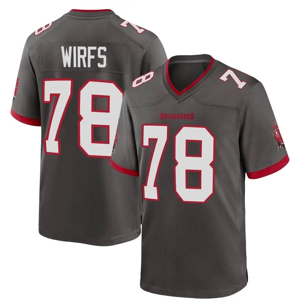 Tuec TB.Buccaneers #78 Tristan Wirfs Player Pewter Alternate Home Game Stitched Jerseys