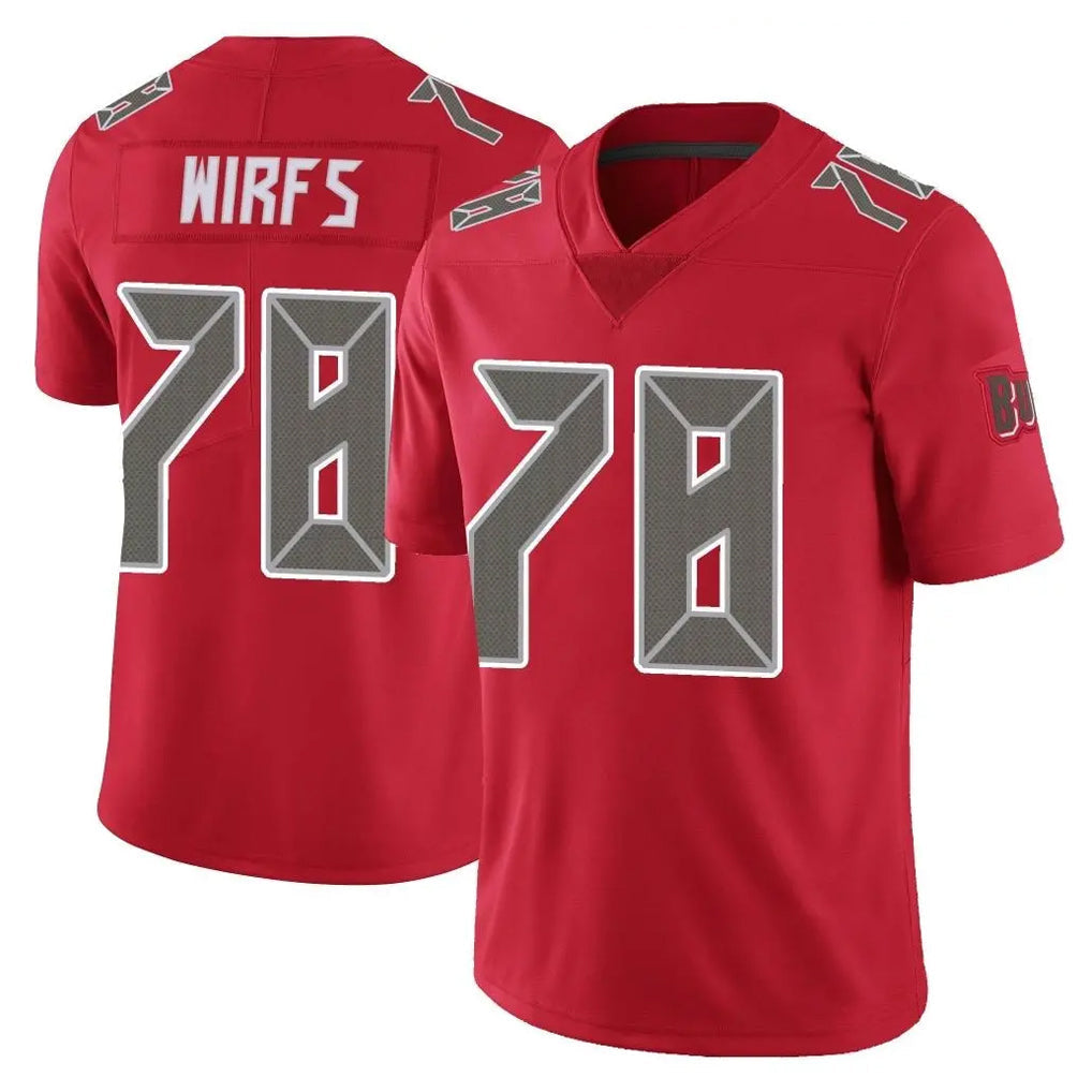 Tuec TB.Buccaneers #78 Tristan Wirfs Player Red Limited Color Rush Home Game Stitched Jerseys