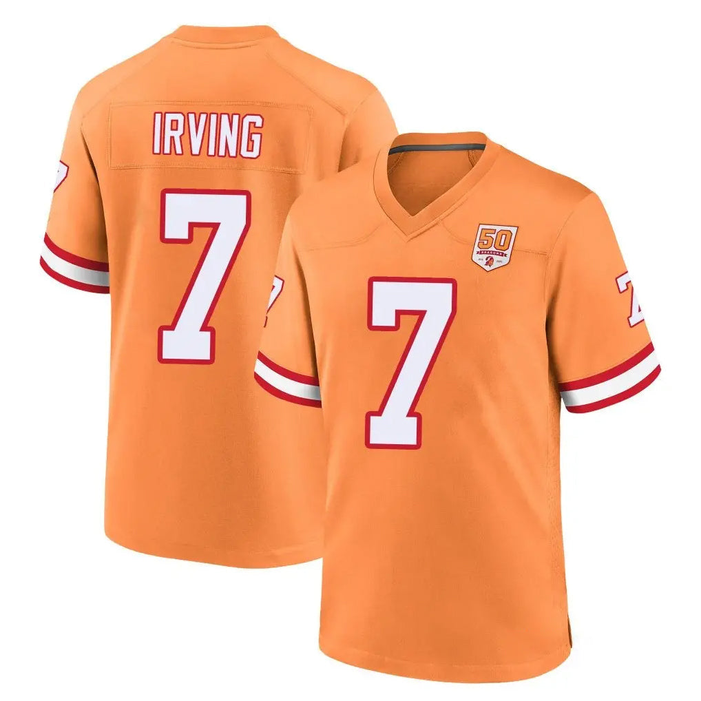 Tuec TB.Buccaneers #7 Bucky Irving Player Orange Throwback Home Game Stitched Jerseys