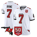 Tuec TB.Buccaneers #7 Bucky Irving Player White 50th Season Vapor Limited Home Game Stitched Jerseys
