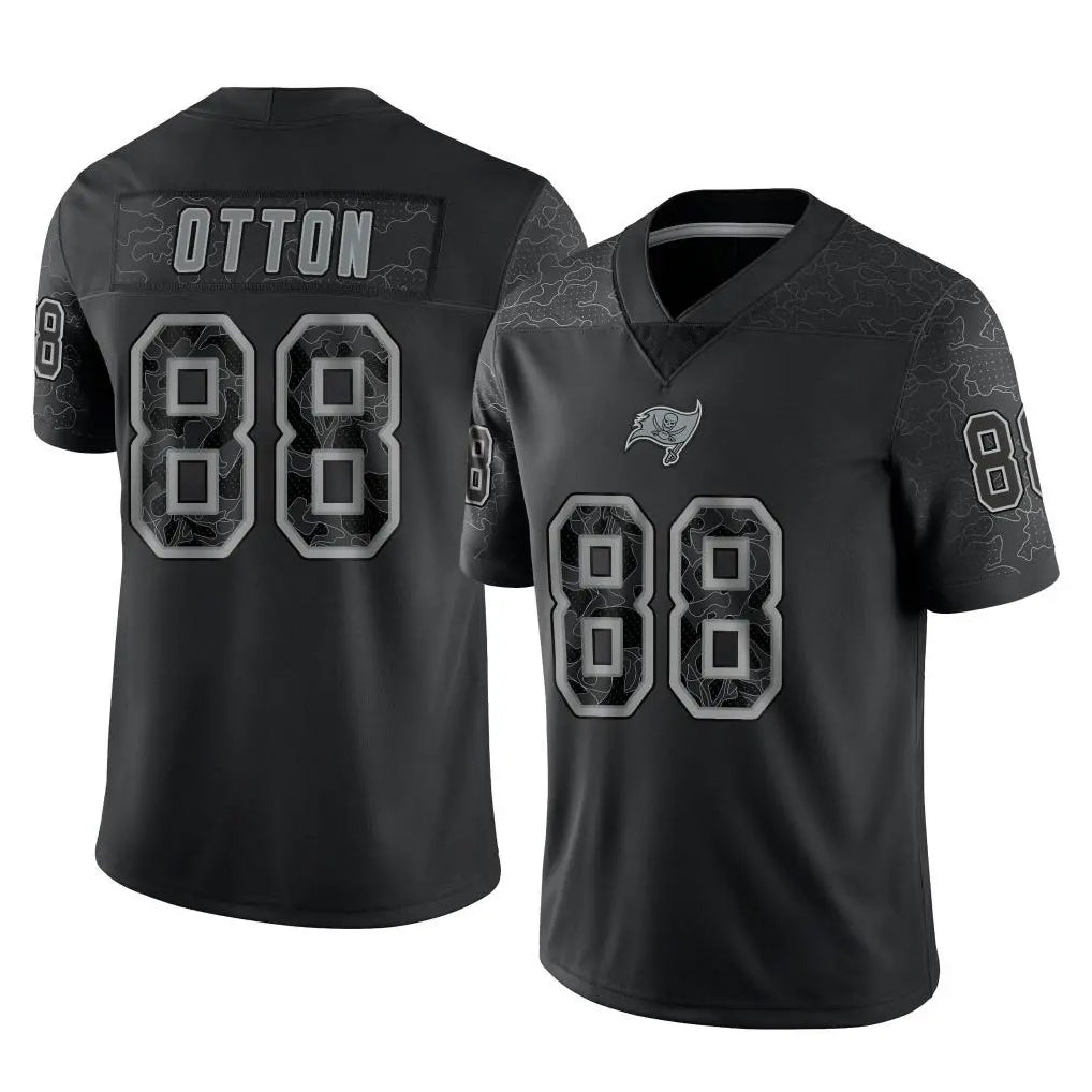 Tuec TB.Buccaneers #88 Cade Otton Player Black Reflective Limited Home Game Stitched Jerseys