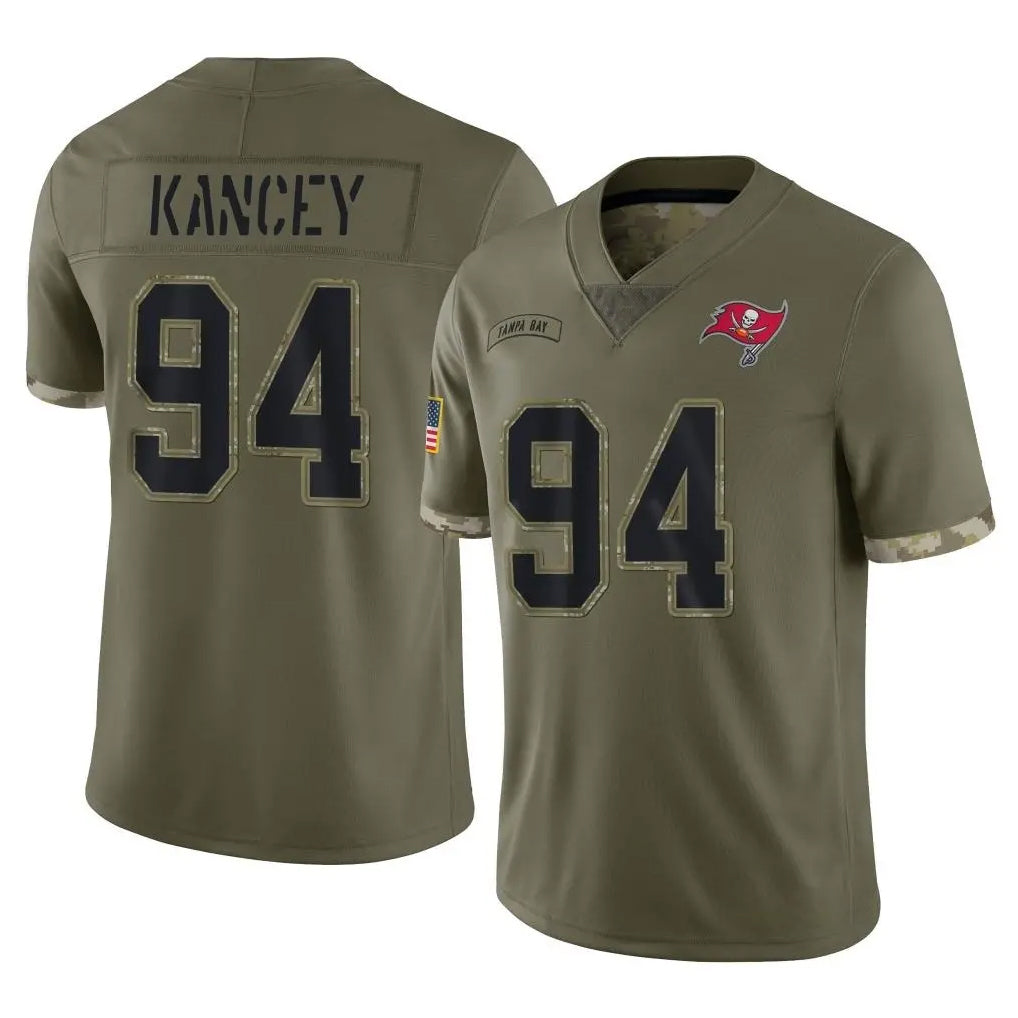 Tuec TB.Buccaneers #94 Calijah Kancey Player Olive Limited Salute To Service Home Game Stitched Jerseys