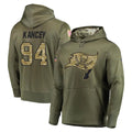 Tuec TB.Buccaneers #94 Calijah Kancey Player Olive Salute to Service Pullover Hoodie Home Game Stitched Jerseys