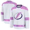 Tuec TB.Lightning White 2024 Hockey Fights Cancer Practice Jerseys