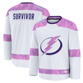 Tuec TB.Lightning White Hockey Fights Cancer Survivor Practice Jerseys