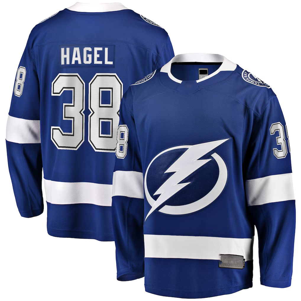Tuec TB.Lightning #38 Brandon Hagel Blue Home Breakaway Player Jerseys