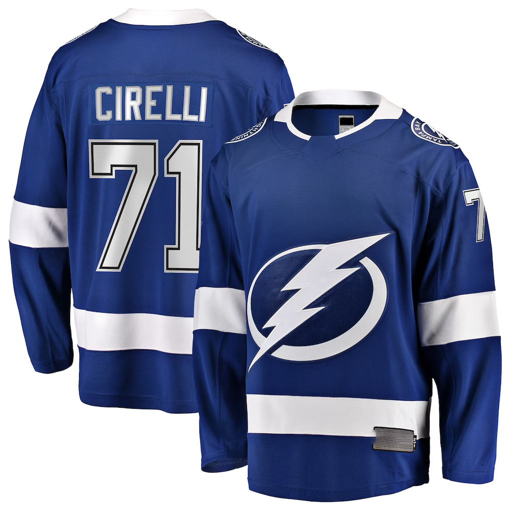 Tuec TB.Lightning #71 Anthony Cirelli Blue Home Breakaway Player Jerseys