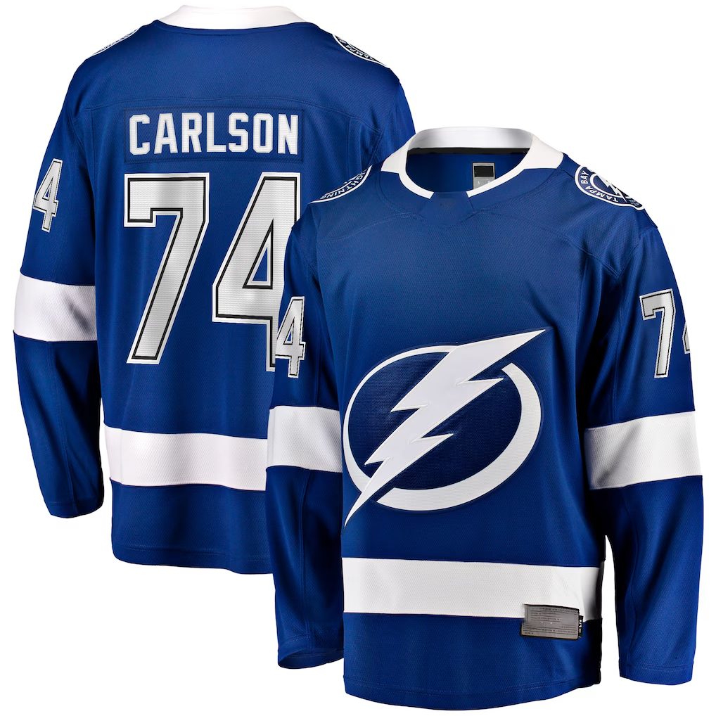 Tuec TB.Lightning #74 John Carlson Blue Home Breakaway Jerseys