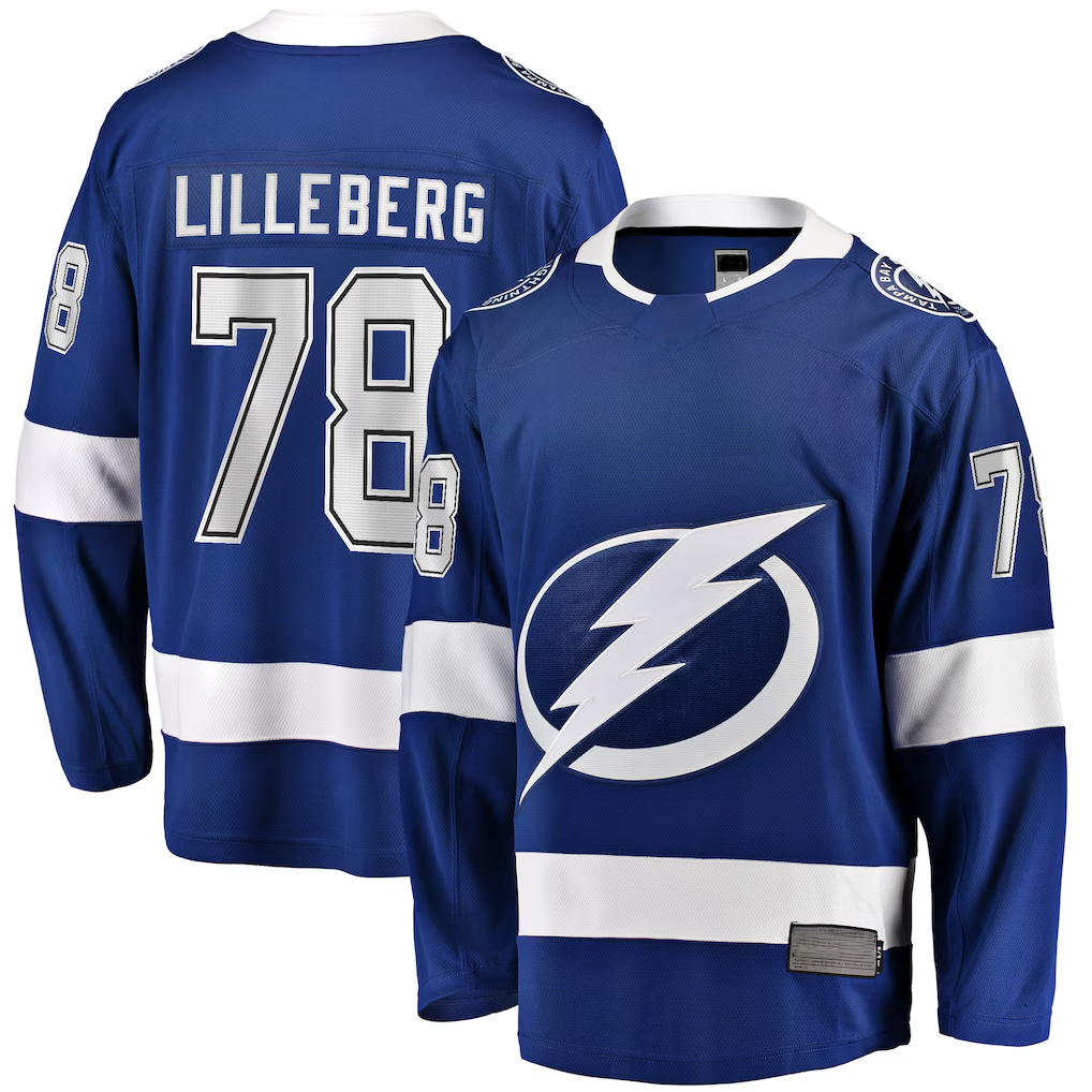 Tuec TB.Lightning #78 Emil Lilleberg Blue Home Premier Breakaway Player Jerseys