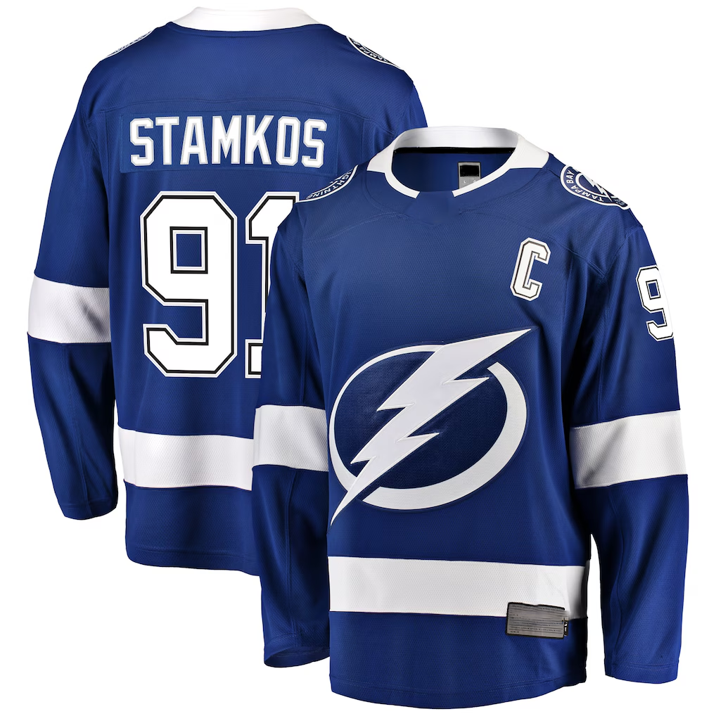 Tuec TB.Lightning #91 Steven Stamkos Blue Breakaway Player Jerseys