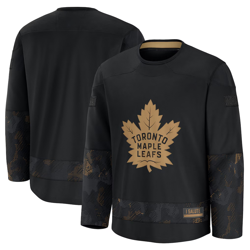 Tuec T.Maple Leafs Black 2024 Military Appreciation Practice Jerseys