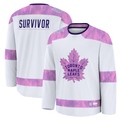 Tuec T.Maple Leafs White Hockey Fights Cancer Survivor Practice Jerseys