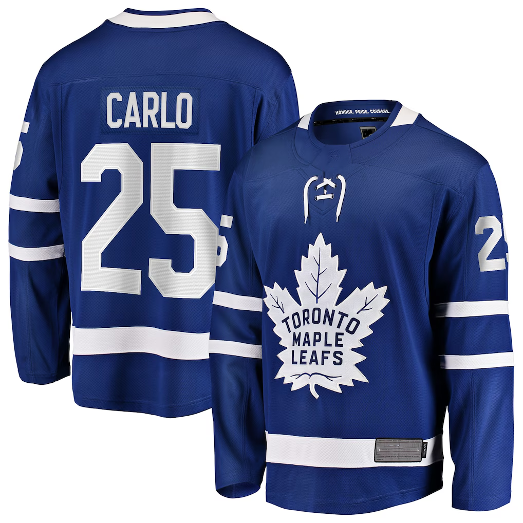 Tuec T.Maple Leafs #25 Brandon Carlo Blue Home Breakaway Jerseys