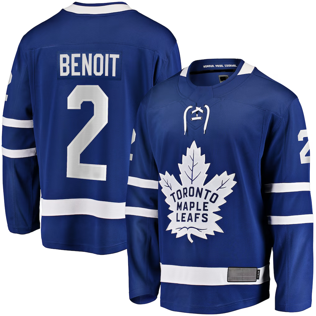 Tuec T.Maple Leafs #2 Simon Benoit Blue Home Premier Breakaway Player Jerseys