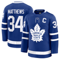 Tuec T.Maple Leafs #34 Auston Matthews Blue Captain Patch Home Premium Jerseys