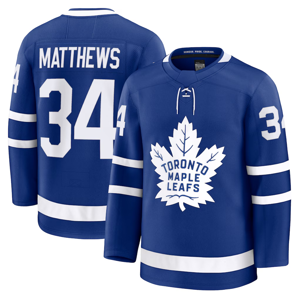 Tuec T.Maple Leafs #34 Auston Matthews Blue Home Premium Jerseys