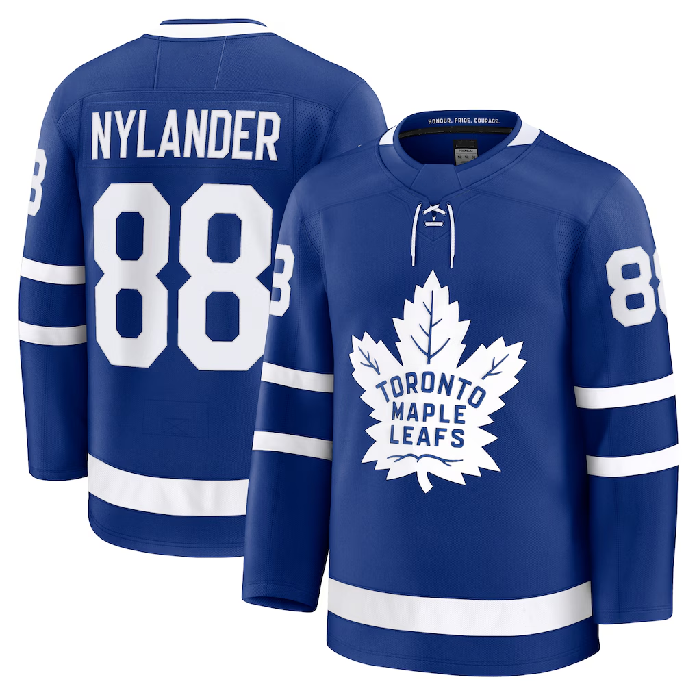 Tuec T.Maple Leafs #88 William Nylander Blue Home Premium Jerseys