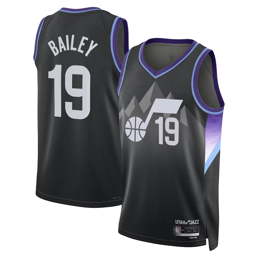 tuec U.Jazz #19 Ace Bailey Black Swingman Player Jerseys - Statement Edition