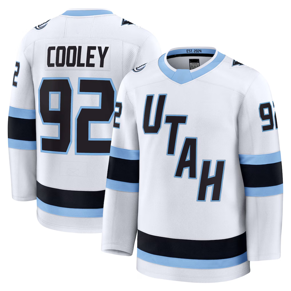 Tuec U.Mammoth #92 Logan Cooley White Away Premium Player Jerseys