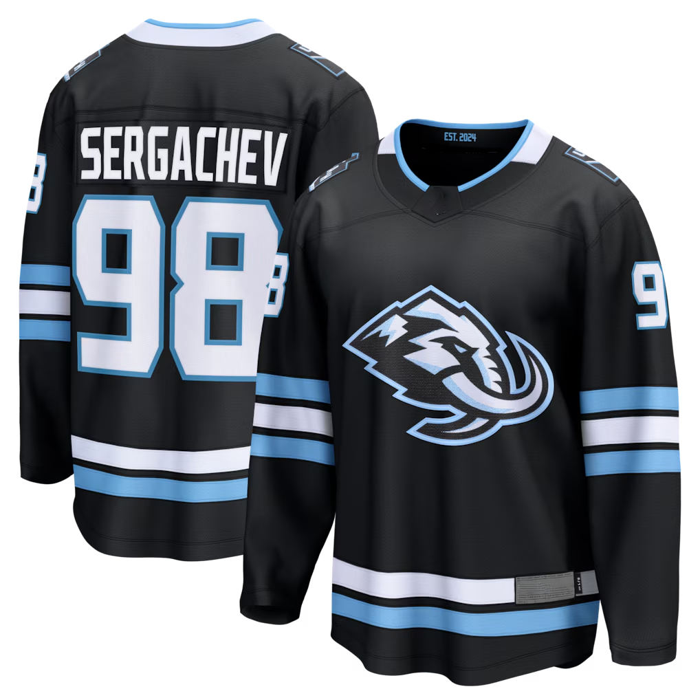Tuec U.Mammoth #98 Mikhail Sergachev Black Home Breakaway Player Jerseys
