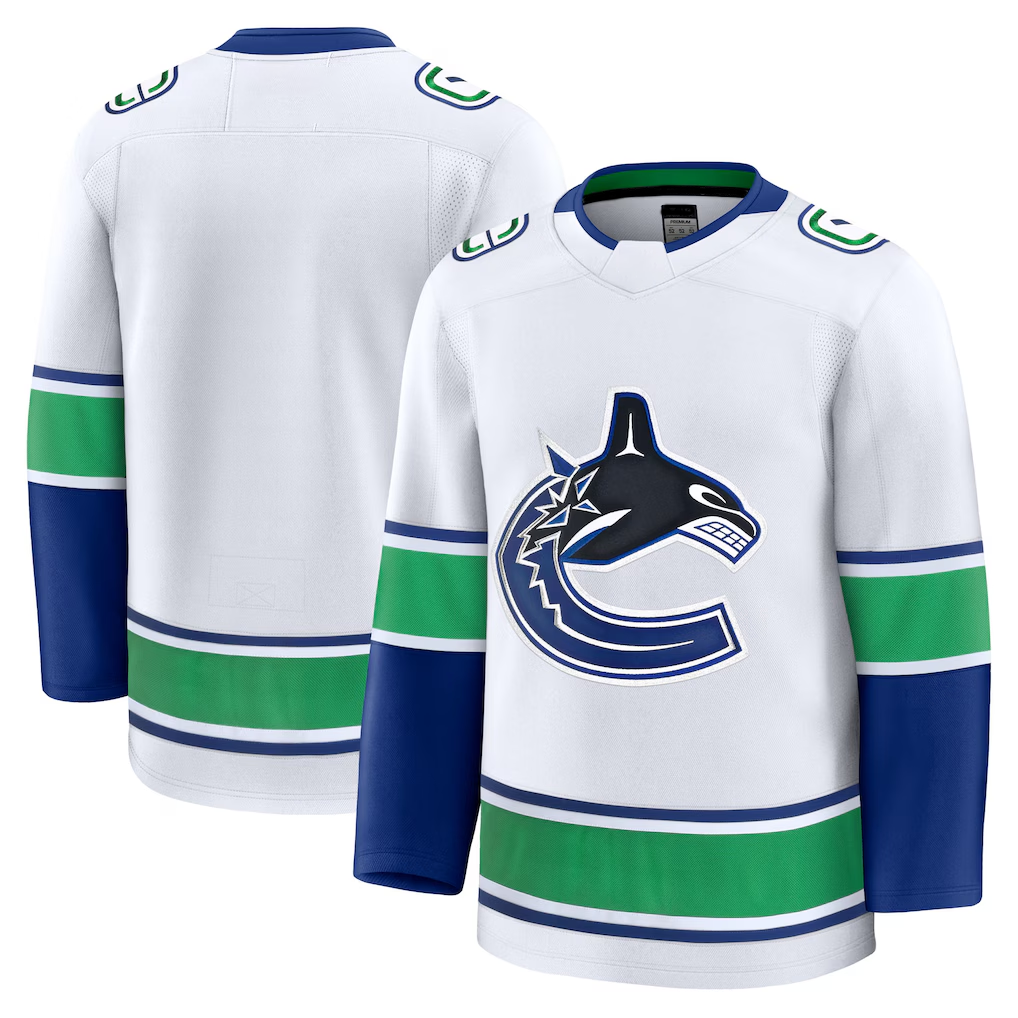 Tuec V.Canucks White Away Premium Jerseys