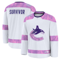 Tuec V.Canucks White Hockey Fights Cancer Survivor Practice Jerseys