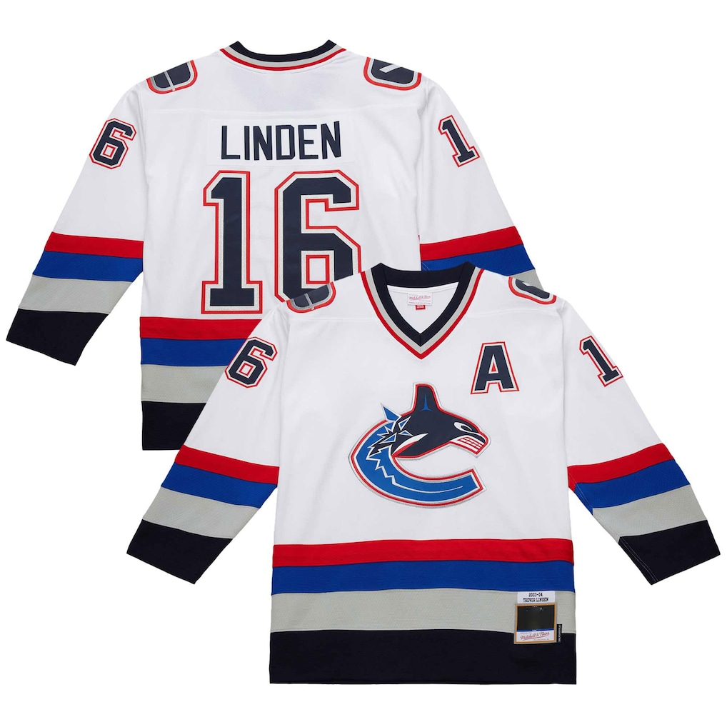 Tuec V.Canucks #16 Trevor Linden White 2003-04 Power Play Jerseys
