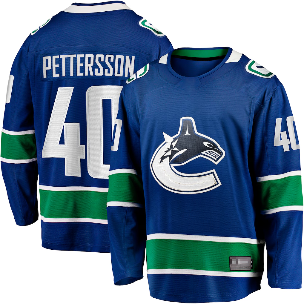 Tuec V.Canucks #40 Elias Pettersson Blue Home Breakaway Jerseys