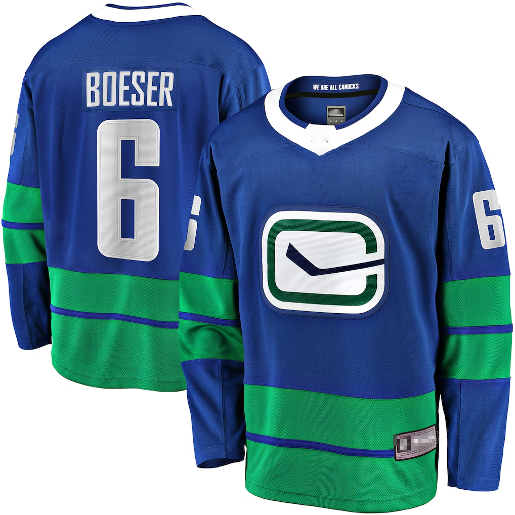 Tuec V.Canucks #6 Brock Boeser Blue Breakaway Jerseys