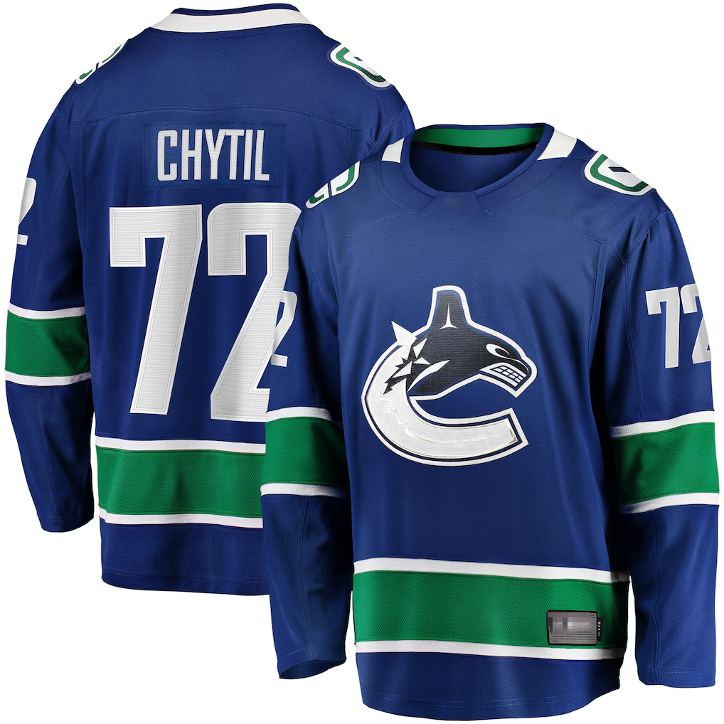 Tuec V.Canucks #72 Filip Chytil Blue Home Breakaway Jerseys