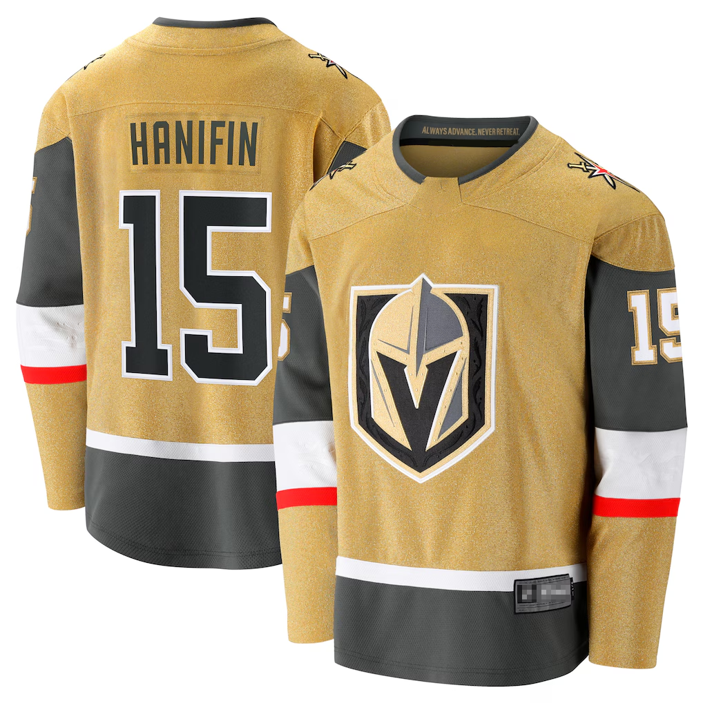 Tuec V.Golden Knights #15 Noah Hanifin Gold Home Breakaway Jerseys
