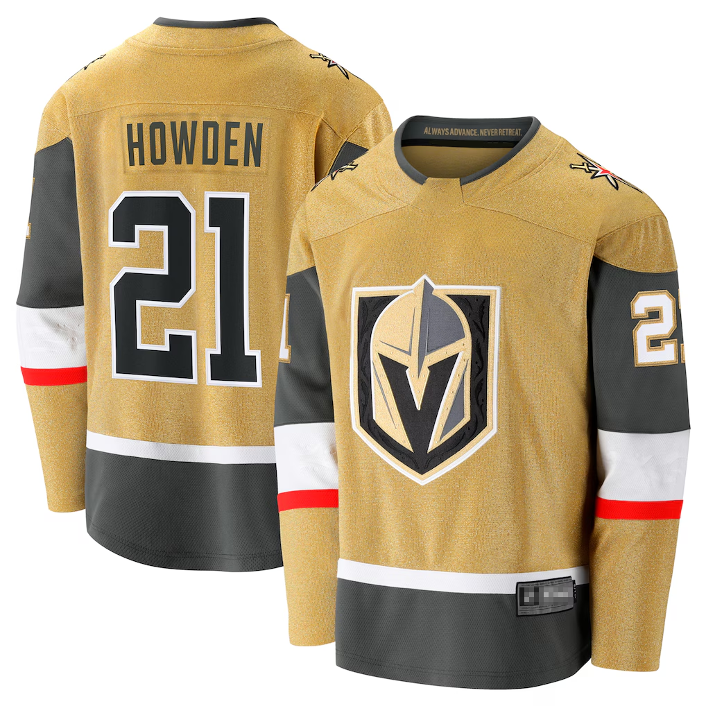 Tuec V.Golden Knights #21 Brett Howden Gold Home Premier Breakaway Player Jerseys